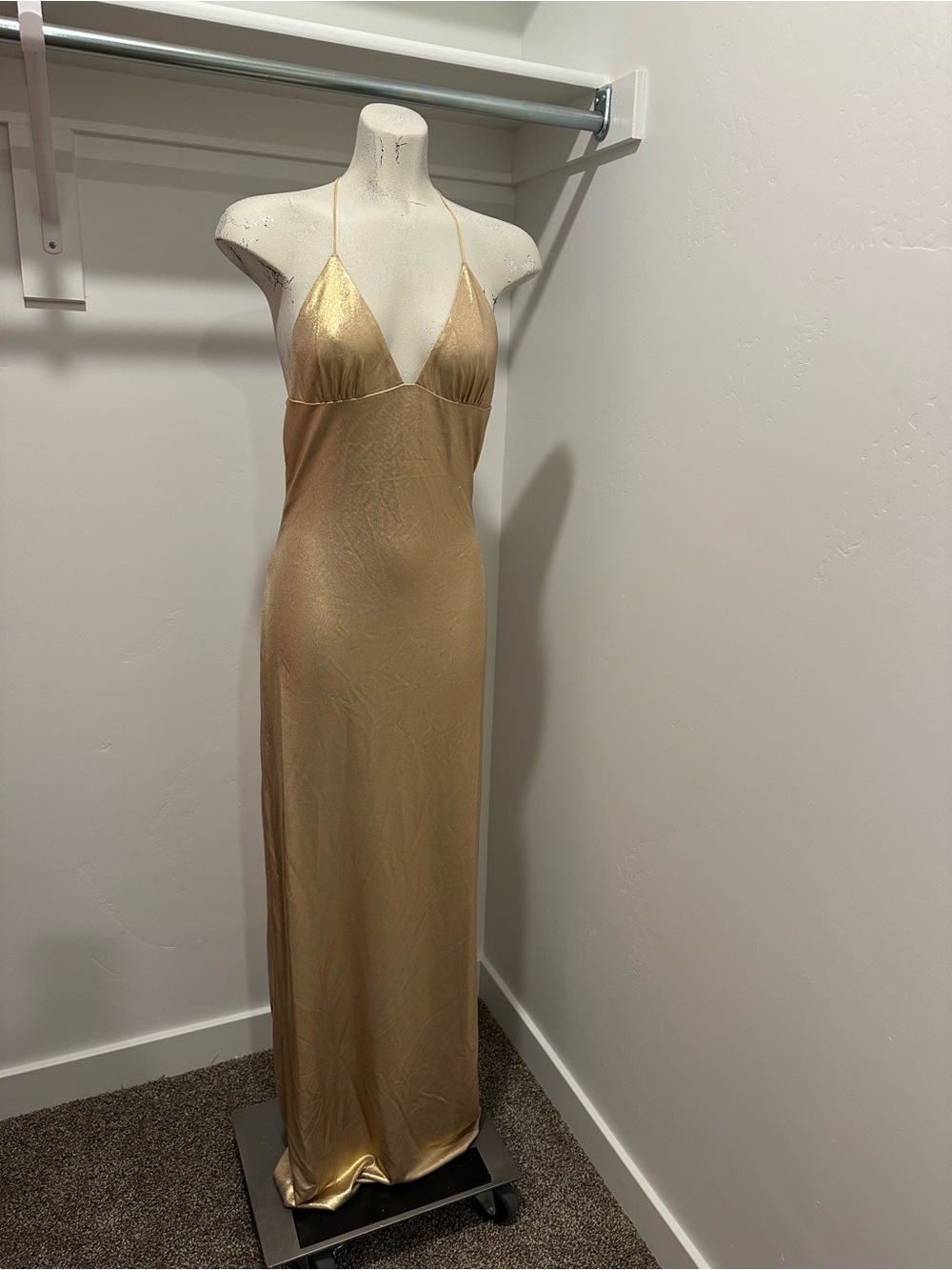 New I.AM.GIA Gold Backless Butterfly-Detail Gown Sexy Dress Size M - Picture 6 of 11